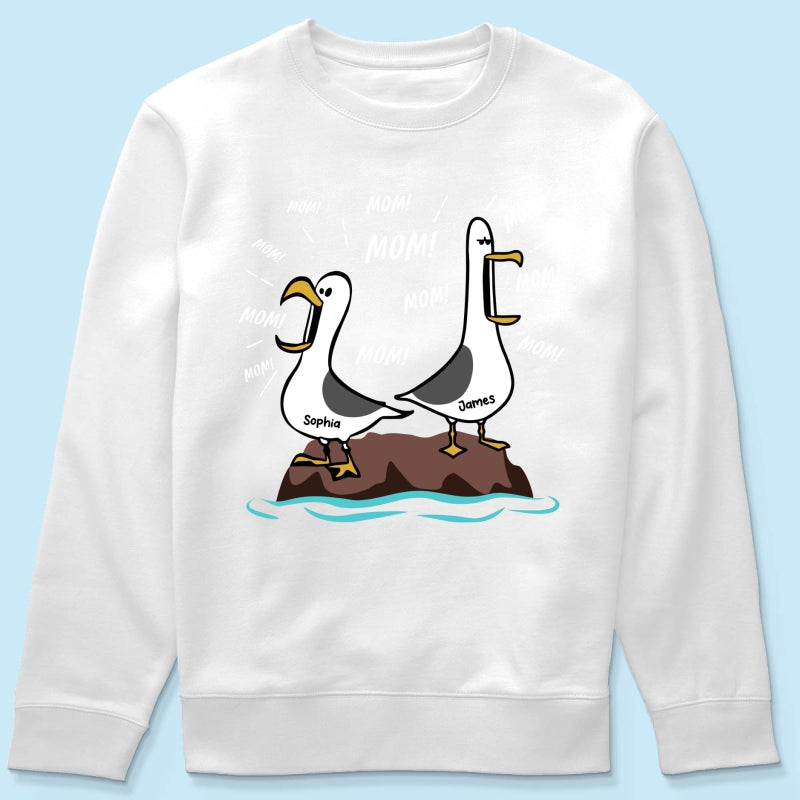 Seagull Mom Mom Mom Custom Name - Personalized Shirt - Funny Mother's Day Gift For Mom