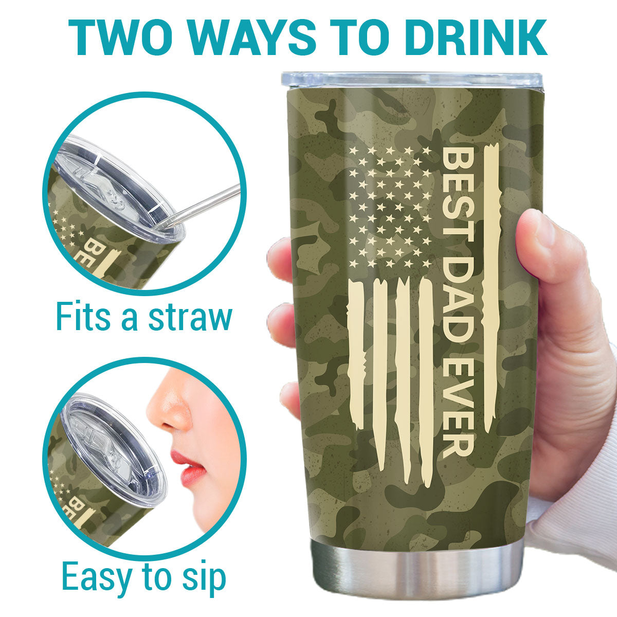 Best Dad Grandpa Papa Ever Nation Flag Fist Bumps Outline Personalized Tumbler