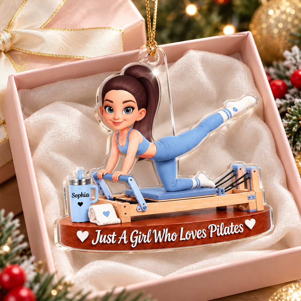 Just A Girl Who Loves Pilates - Personalized Acrylic Ornament - Christmas Gift for Wife, Daughter, Friend