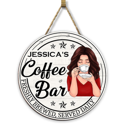 Coffee Bar Personalized Wood Sign Decor for Home, Kitchen, Coffee Station, Office