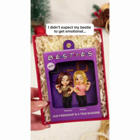 [BUY 1 GET 1 FREE] Besties Personalized Acrylic Ornament - Purple Toy Box Style Christmas Gift