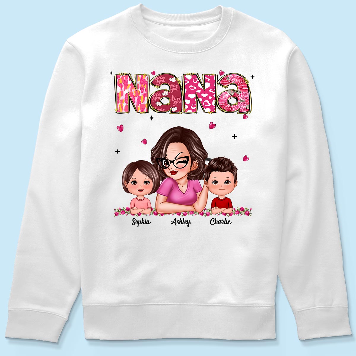 Grandma And Grandkids  Personalized Shirt,  Gift For Grandma