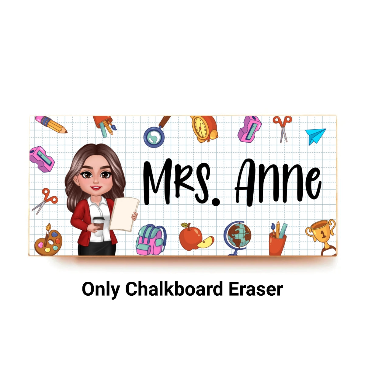 Teacher School Things Personalized Chalkboard/Whiteboard Eraser with Marker, Teacher Appreciation Gift, Back To School Gift