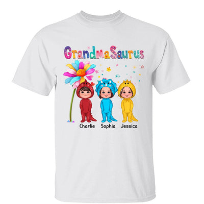 Grandmasaurus Doll Kids Dinosaur Costume Gift For Grandma Personalized Shirt