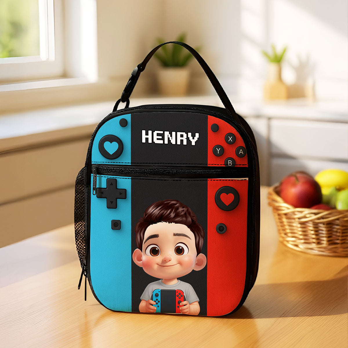 For Boys Girls, Game Lunch Bag for School - Personalized Insulated Lunch Bag
