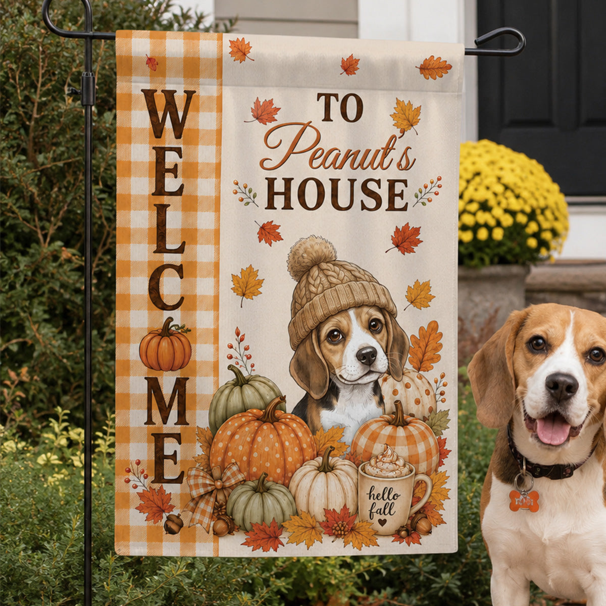 Welcome To The Dog House Fall Season - Personalized Garden Flag