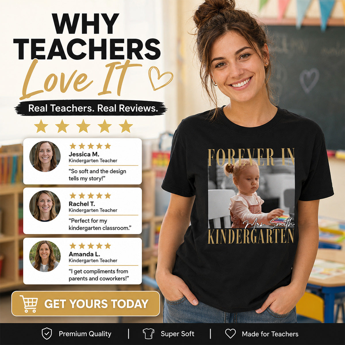 Forever In My School Era – Personalized Photo Shirt – Custom Name & Grade Back To School Shirt