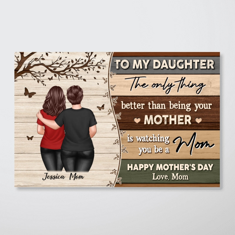 To My Daughter From Mom Happy Mother's Day Colorful Pallets Texture - Personalized Poster - Heartfelt Gift For Daughter