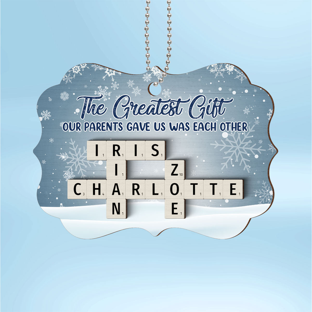 The Greatest Gift Our Grandparents Gave Us Was Each Other, Crossword Puzzle Art Personalized 2-Layered Wooden Ornament