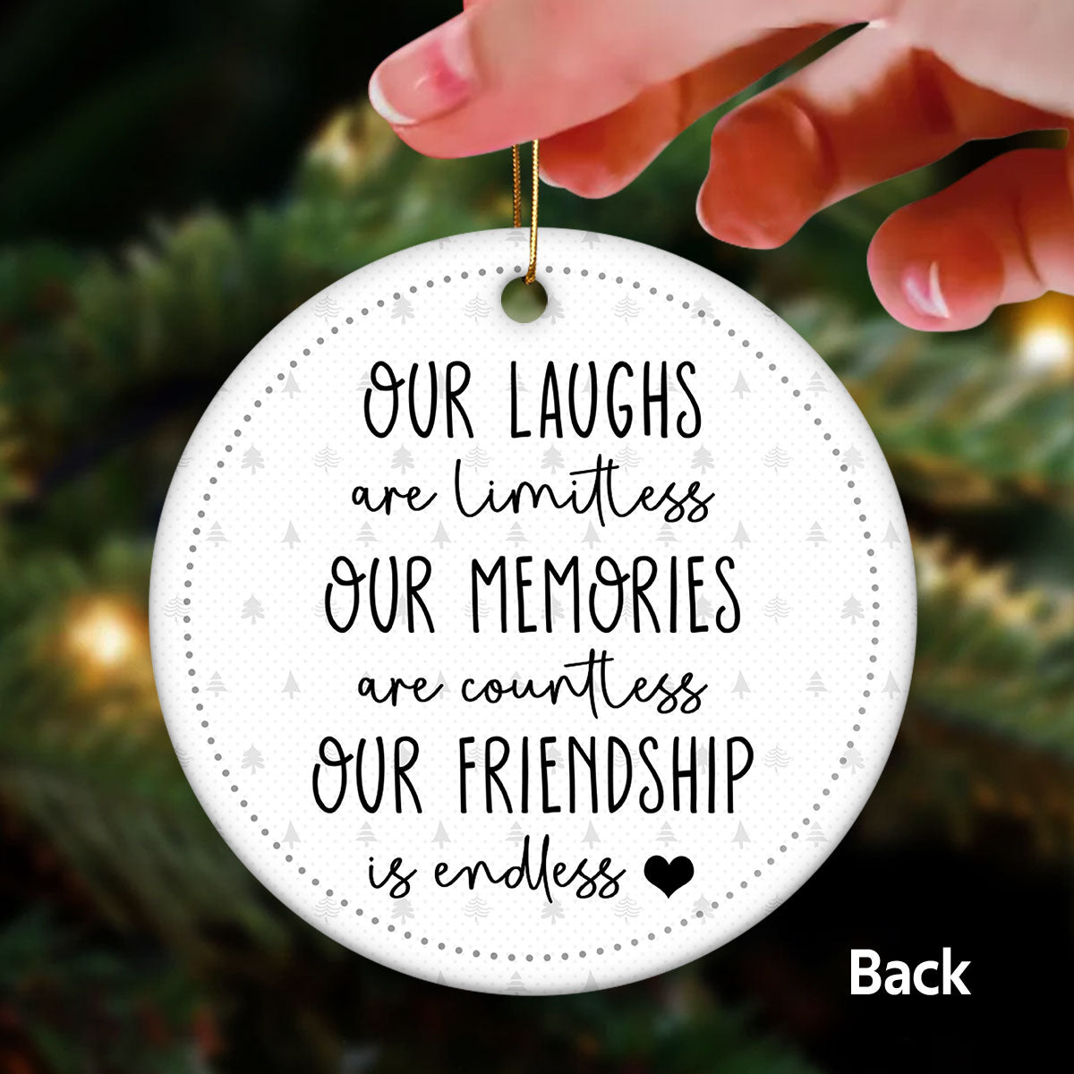 Cool Besties Our Laughs Are Limitless Personalized Double Sided Circle Ornament