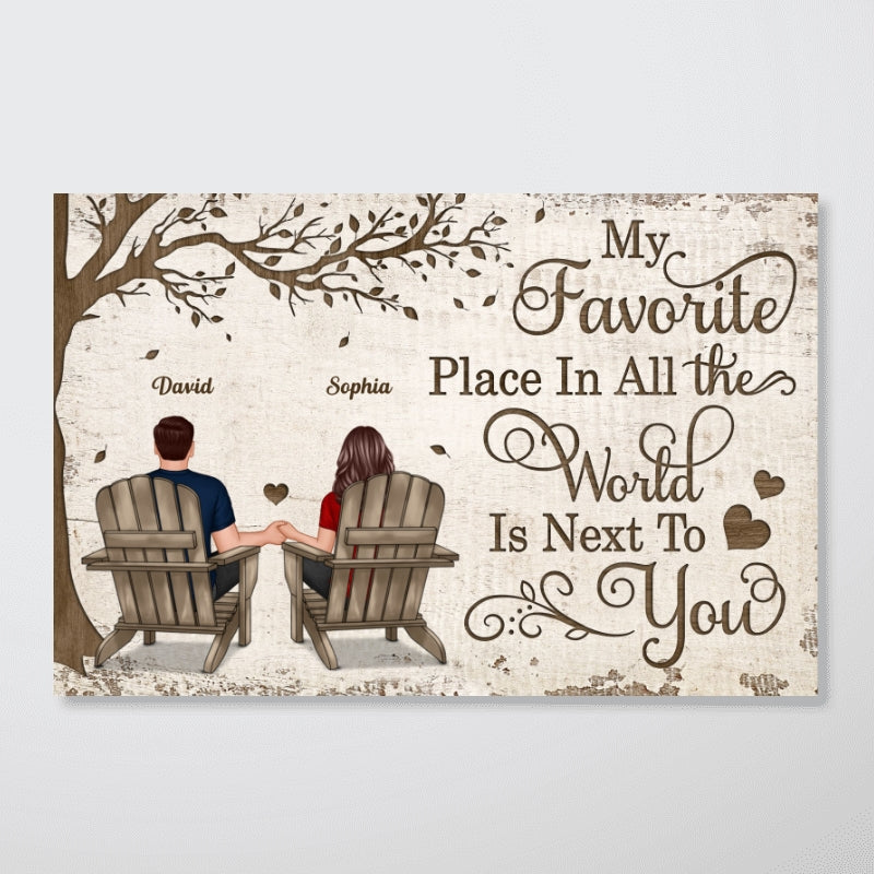 Favorite Place In All The World Couple Back View Personalized Poster