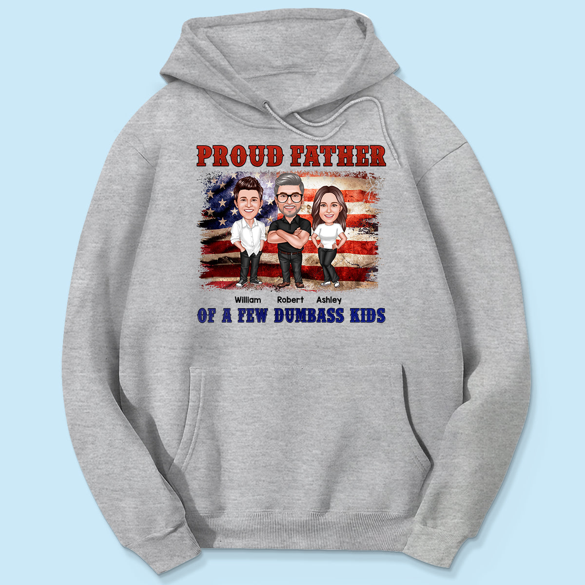 Proud Father Of Kids Caricature Personalized Shirt