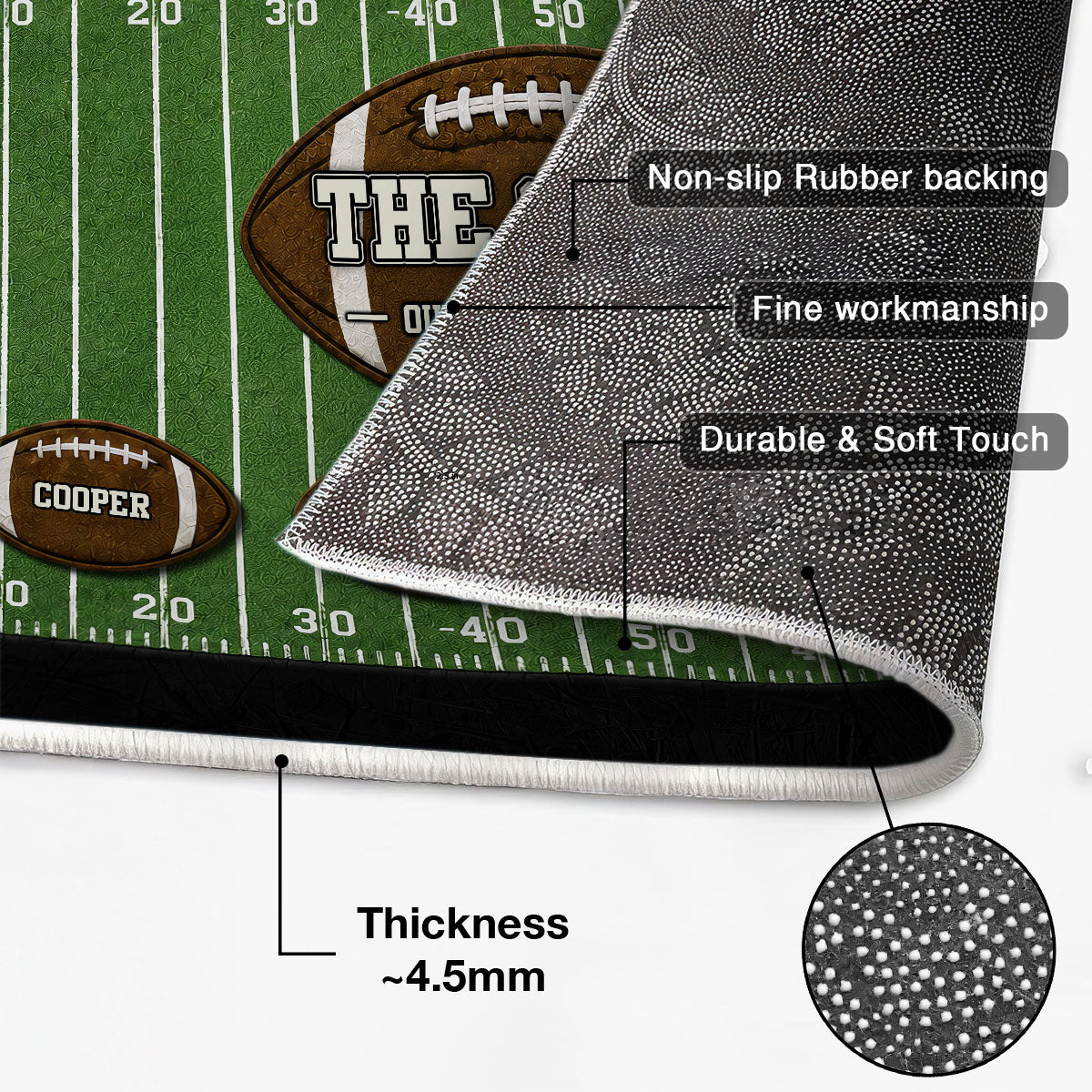 Our Family Our Team Football - Personalized Doormat - Gift for Football Families