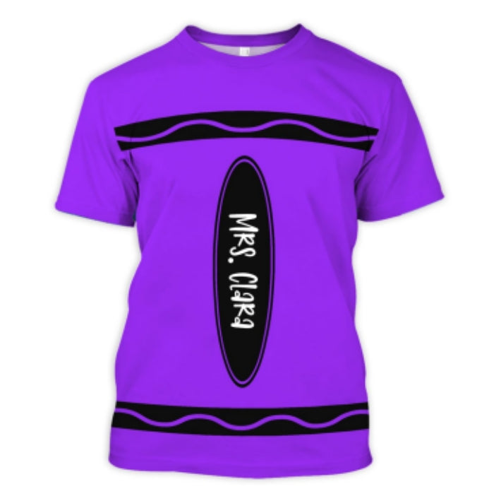 Crayon Theme Personalized Group Matching Shirt, Halloween Costume For Teachers