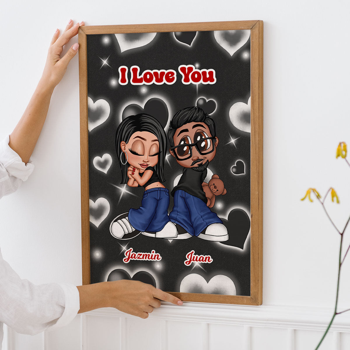 Y2K Couple Personalized Poster, Unique Gift For Him, For Her