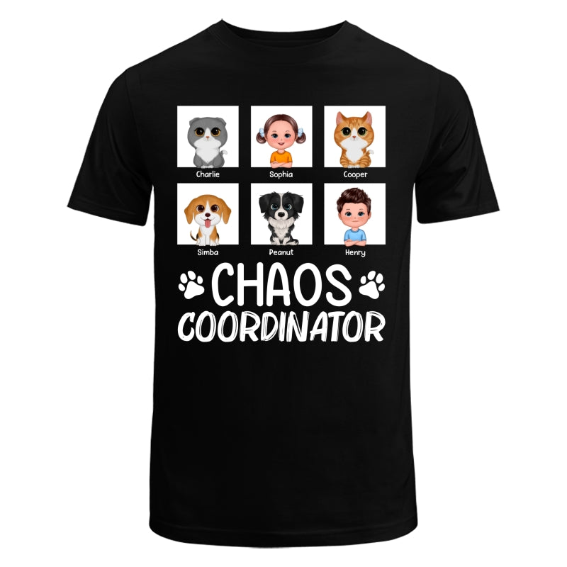 Chaos Coordinator Kids Dogs Cats Personalized Shirt
