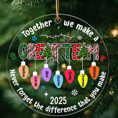 Together We Made A Great Team - Personalized Acrylic Ornament - Gift For Coworkers