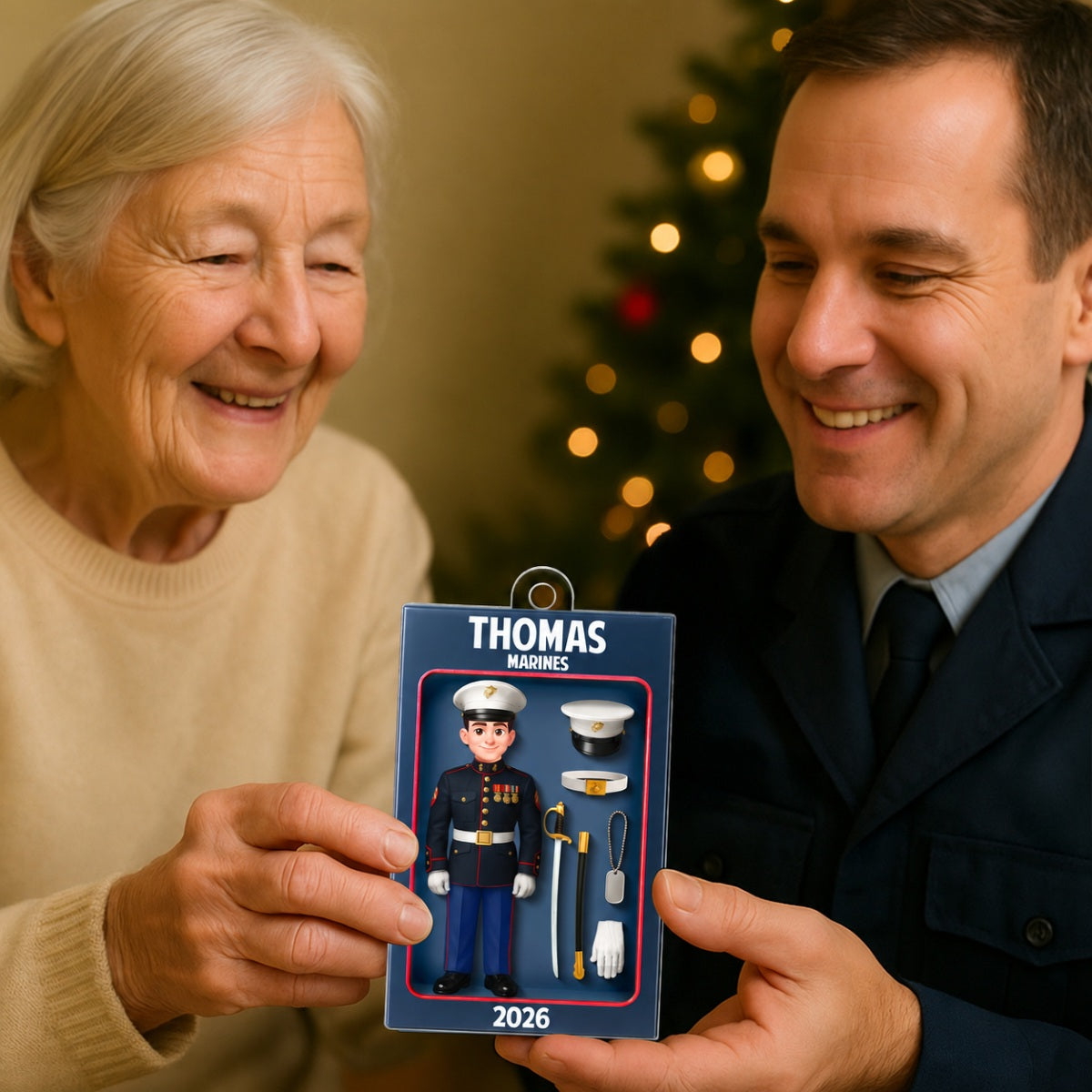 Military Action Figure - Personalized Acrylic Ornament - Special Gift For The Military