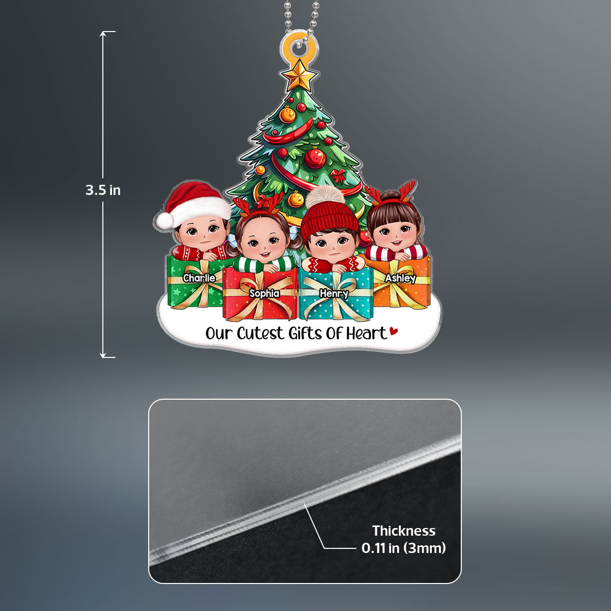 Our Cutest Gifts Of Heart Cute Grandkids On Presents Personalized Acrylic Ornament