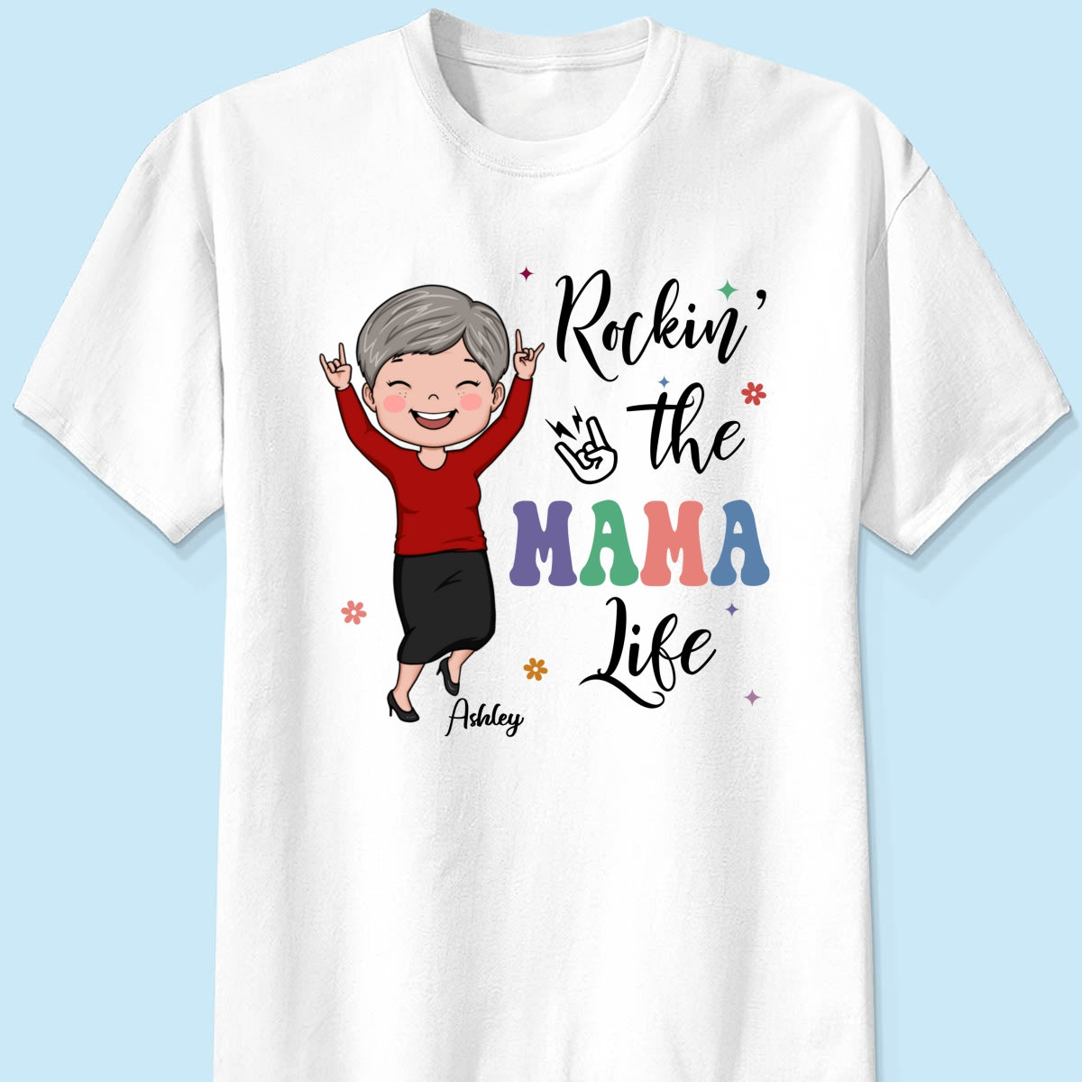 Rockin' The Nana Life Vector Woman Retro Style Personalized Shirt