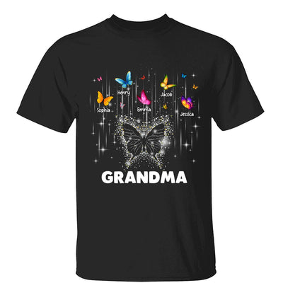 Twinkle Butterflies Mom Grandma Personalized Shirt