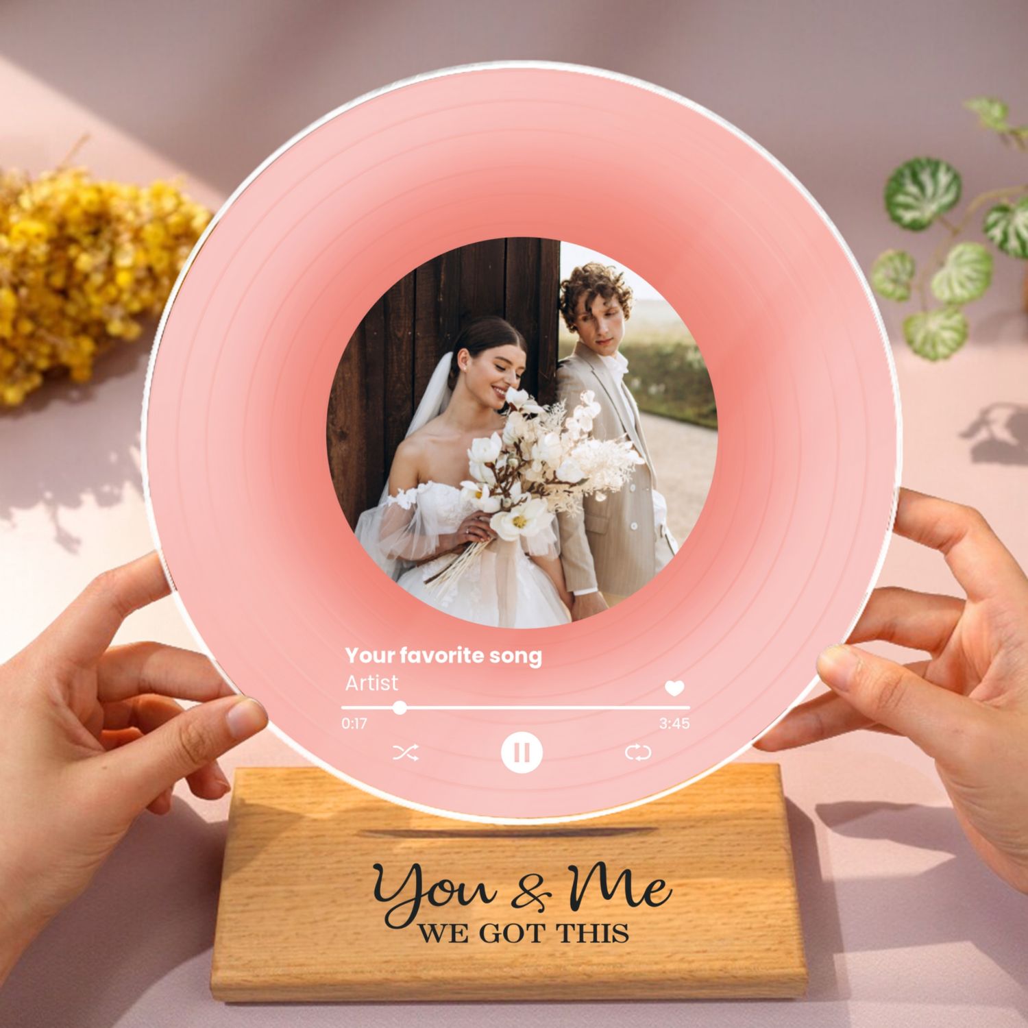 Couple Besties Family Photo Favorite Song Personalized Acrylic Record Plaque, Heartfelt Gift For Couple, For Him, For Her, Boyfriend, Girlfriend, Husband, Wife
