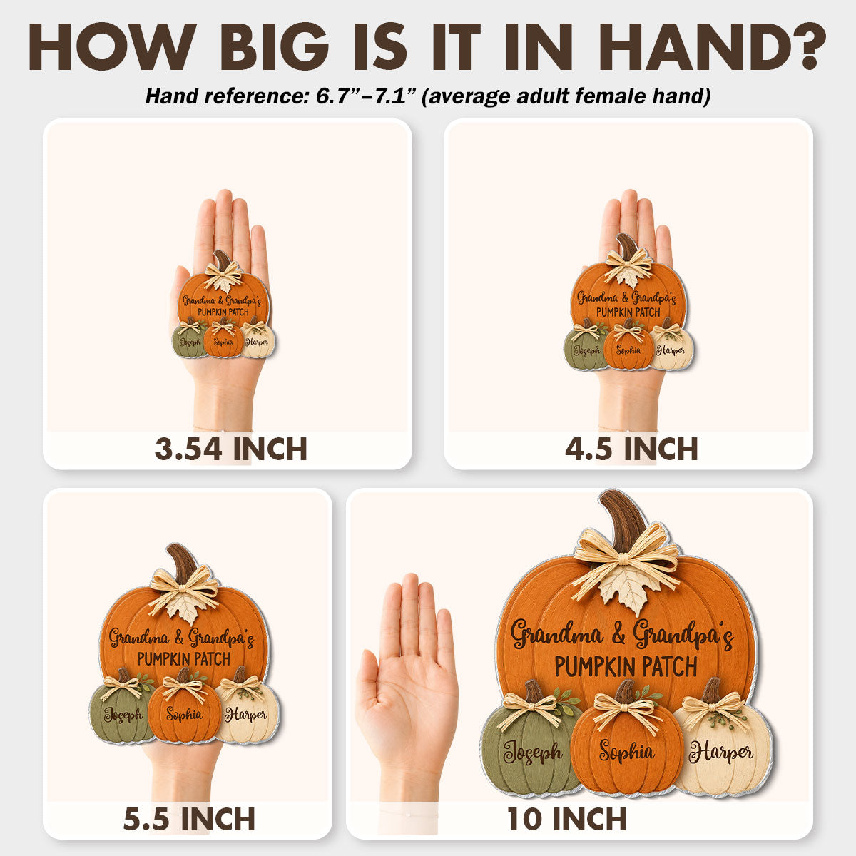 Grandma Grandpa's Pumpkin Patch 2D Flat - Personalized Acrylic Fridge Magnet - Fall Season Decor For Grandparents
