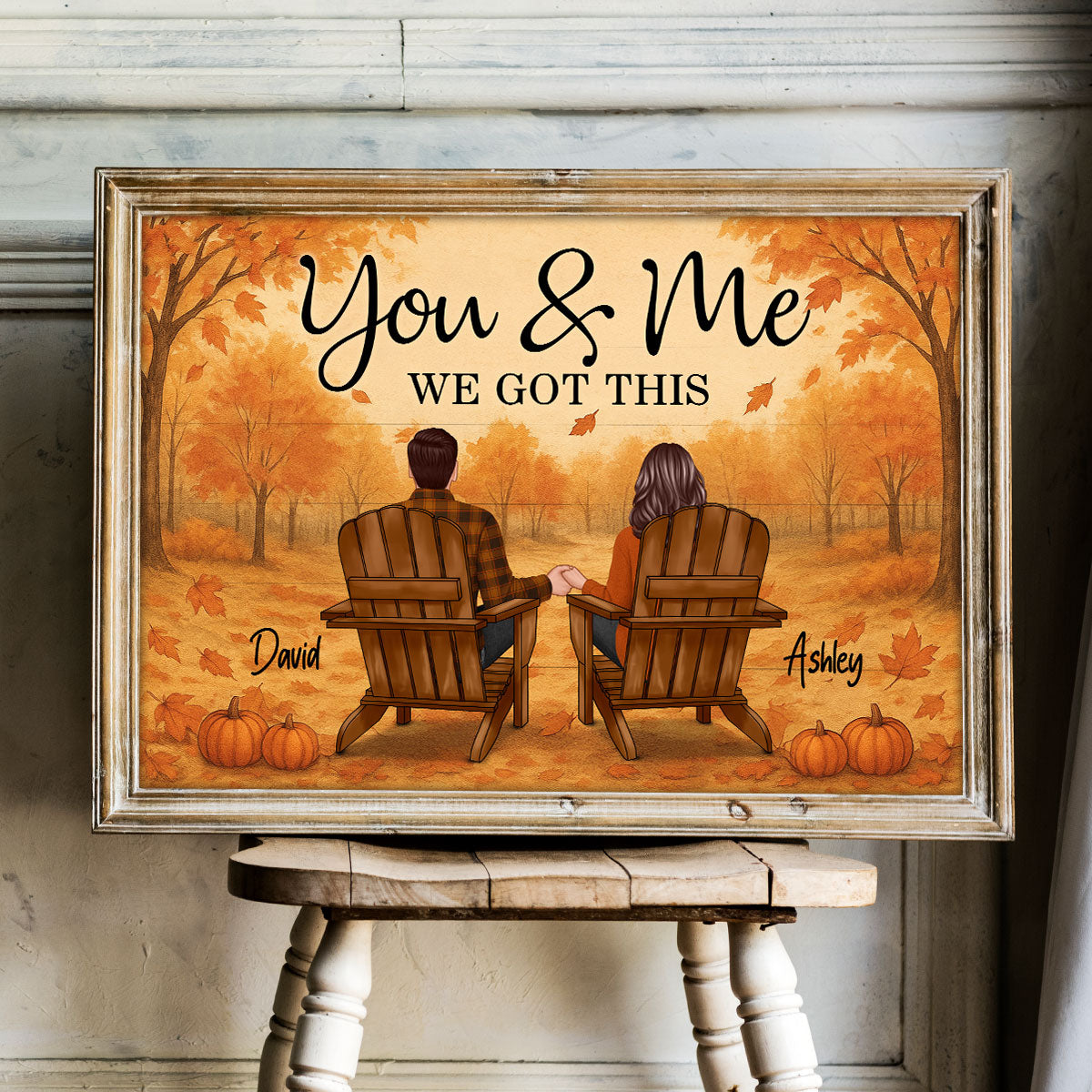 Fall Season Couple Eternal Love Personalized Poster