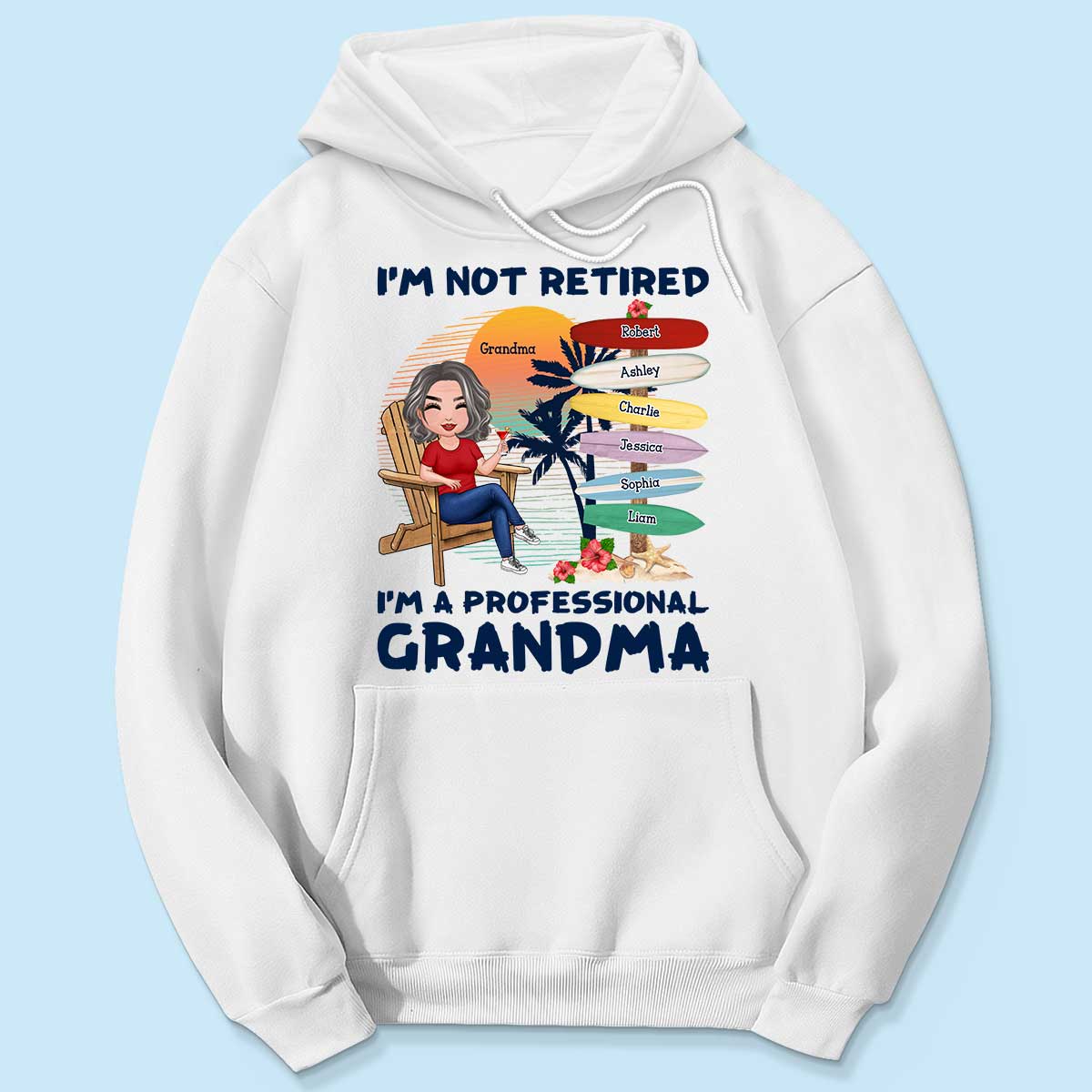 Retired Grandma Kids Names Sign Personalized Shirt