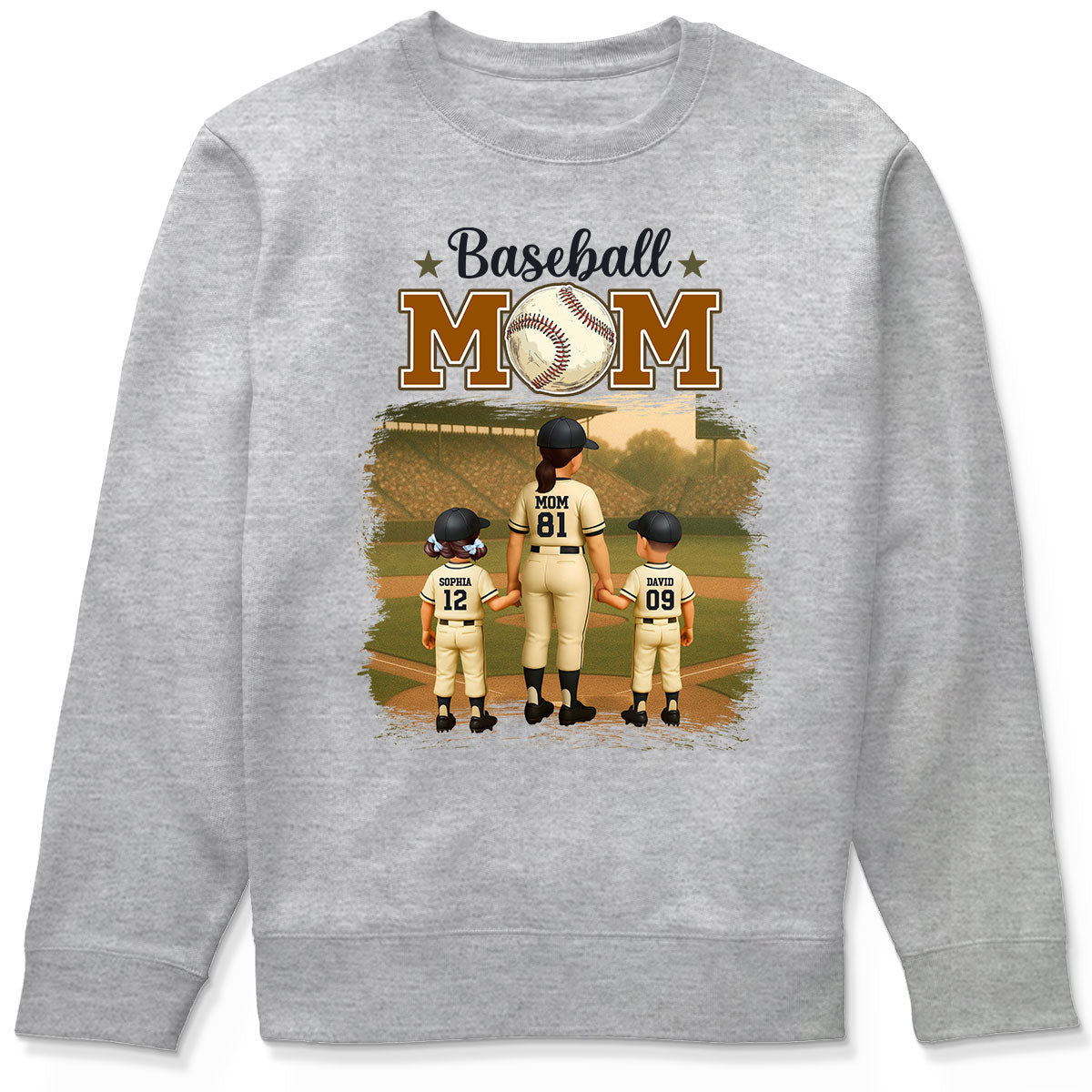 Retro Vintage Baseball Mom Personalized Shirt