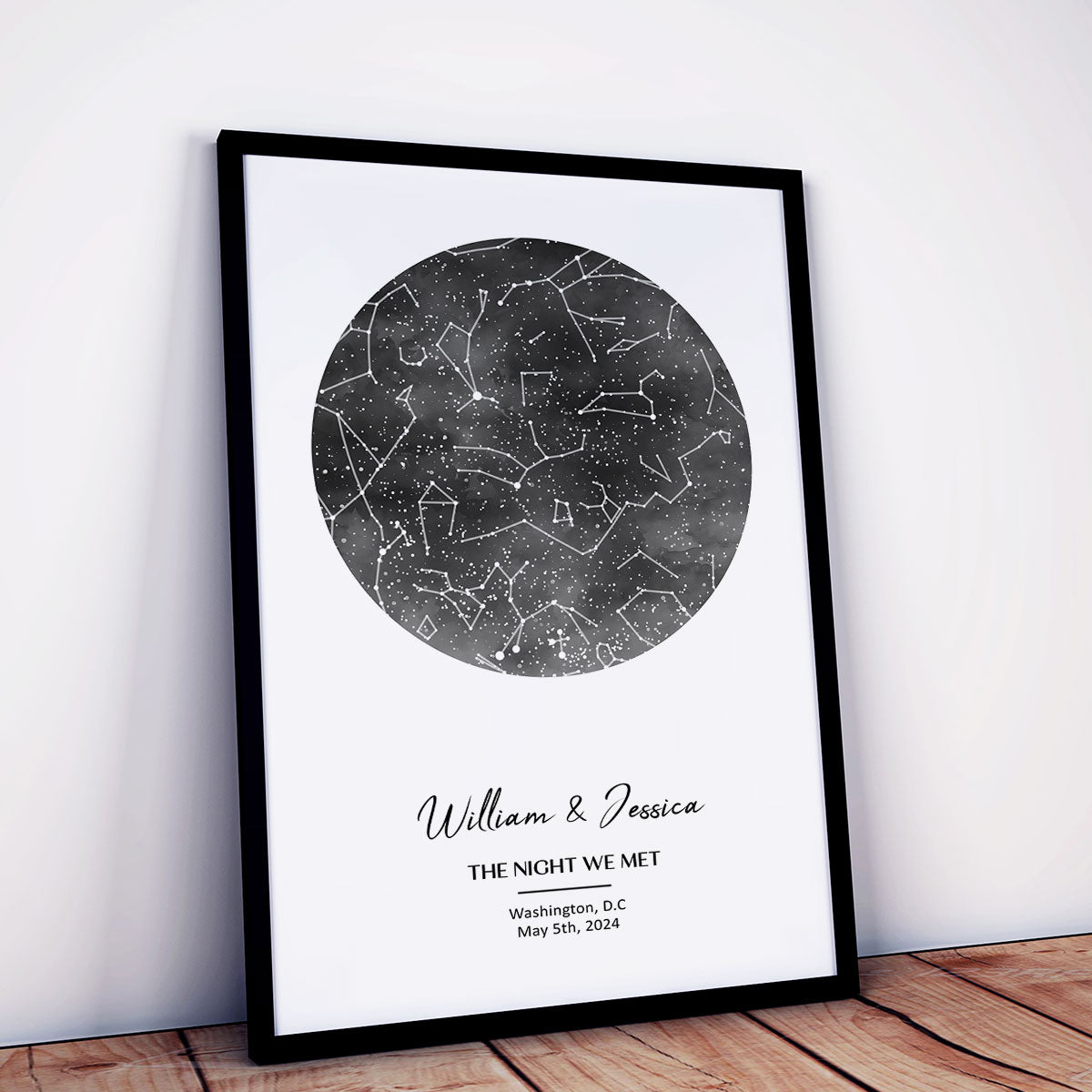 Capture the Precious Moment with the Unique Custom Star Map Poster, The Night We Met Couple Anniversary Gift, Wedding Gift, Constellation Print, Real Astronomical Data