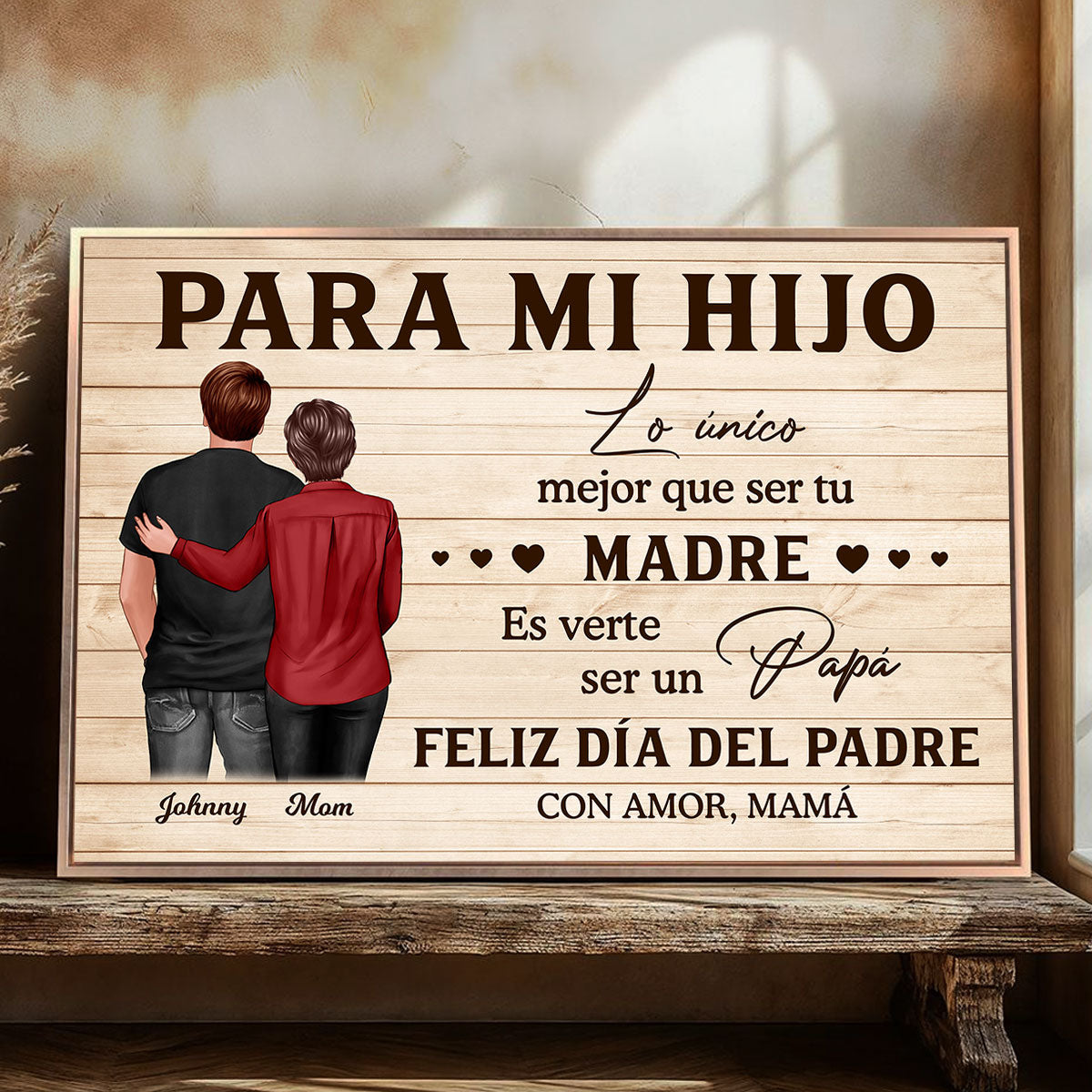 To My Son From Mom Happy Father's Day Spanish Personalized Poster, Gift For Son