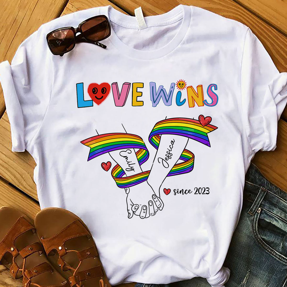 Together Since LGBT Couple Hand In Hand Personalized Shirt, Pride Month