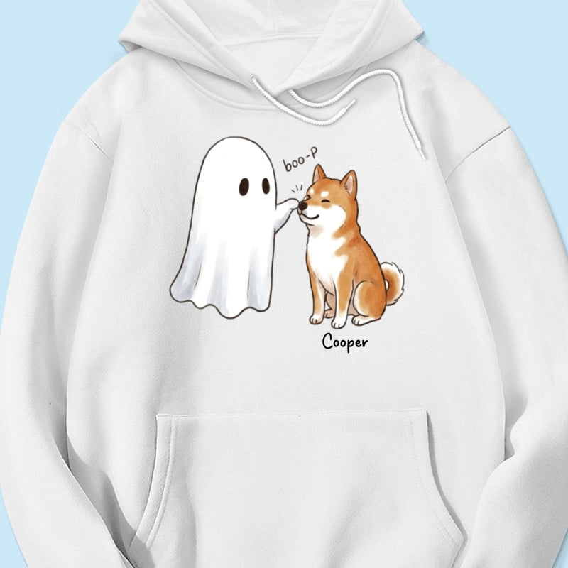 Halloween Dog Ghost - Personalized Shirt - Funny Ghost Booping Dog Tee, Gift for Dog Moms, Dog Dads