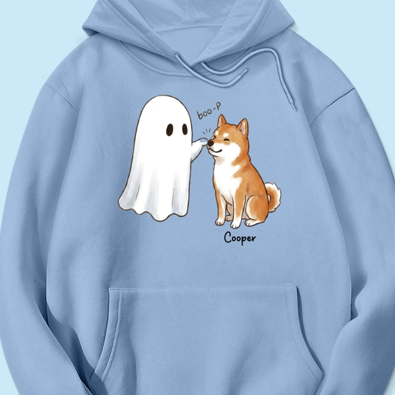 Halloween Dog Ghost - Personalized Shirt - Funny Ghost Booping Dog Tee, Gift for Dog Moms, Dog Dads