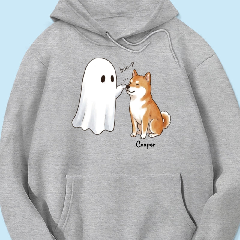 Halloween Dog Ghost - Personalized Shirt - Funny Ghost Booping Dog Tee, Gift for Dog Moms, Dog Dads