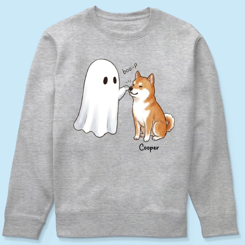 Halloween Dog Ghost - Personalized Shirt - Funny Ghost Booping Dog Tee, Gift for Dog Moms, Dog Dads