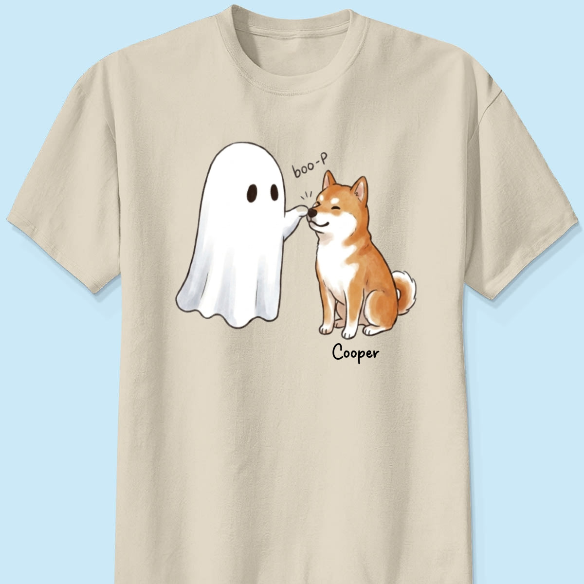 Halloween Dog Ghost - Personalized Shirt - Funny Ghost Booping Dog Tee, Gift for Dog Moms, Dog Dads