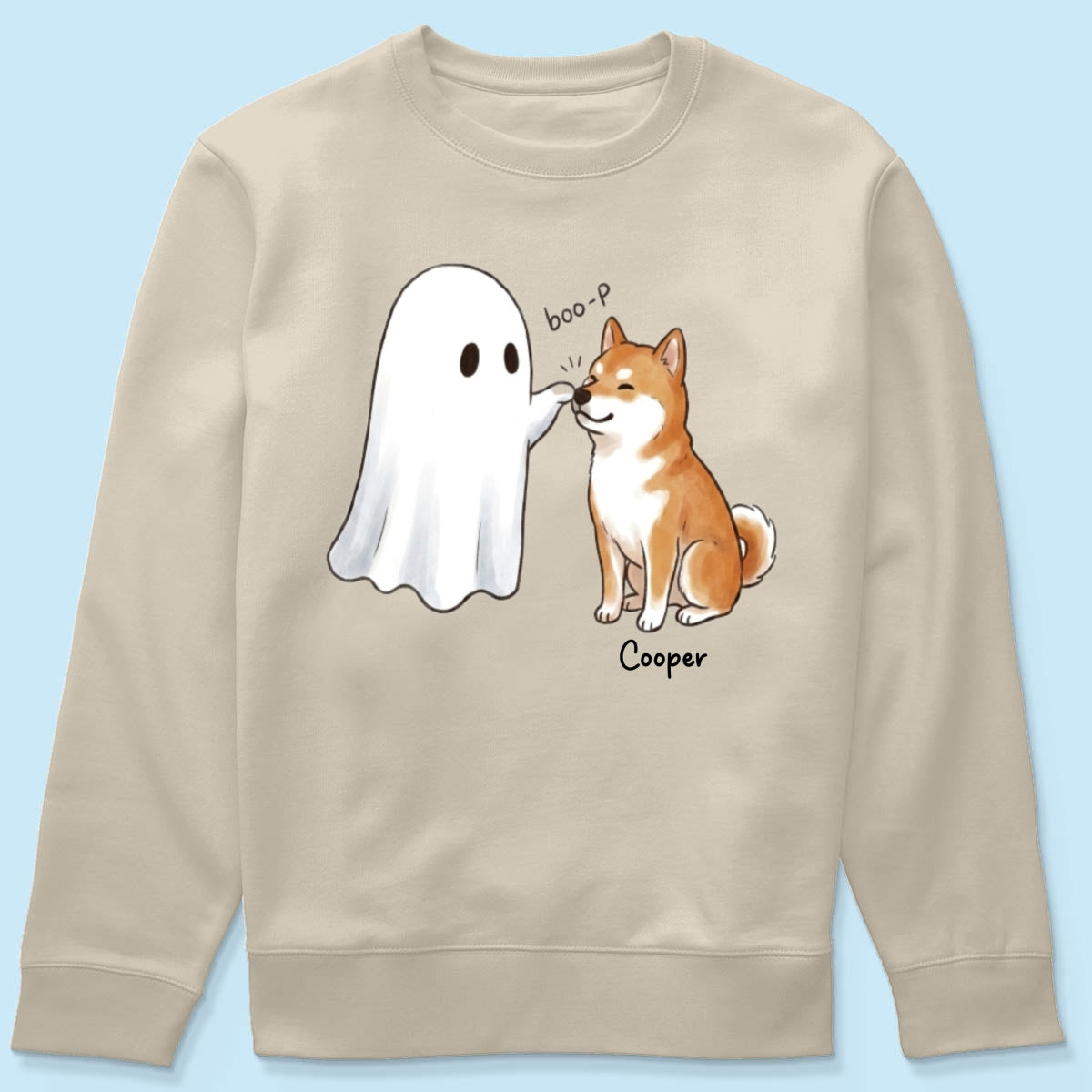 Halloween Dog Ghost - Personalized Shirt - Funny Ghost Booping Dog Tee, Gift for Dog Moms, Dog Dads