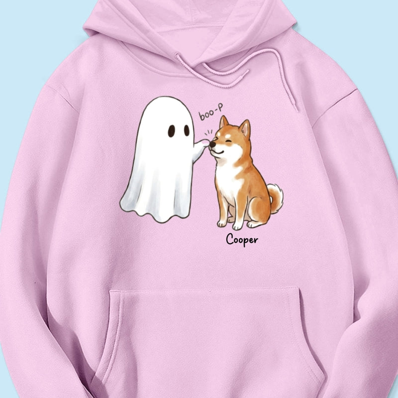 Halloween Dog Ghost - Personalized Shirt - Funny Ghost Booping Dog Tee, Gift for Dog Moms, Dog Dads
