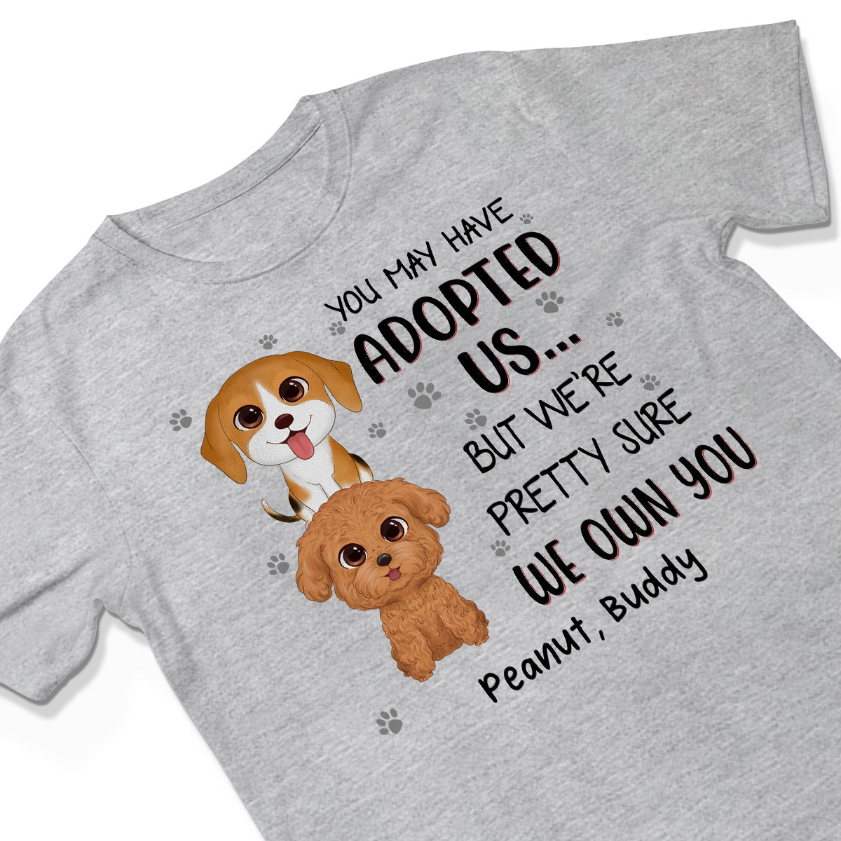 You May Have Adopted Us But We Own You Funny Gift For Dog Lover Personalized Shirt