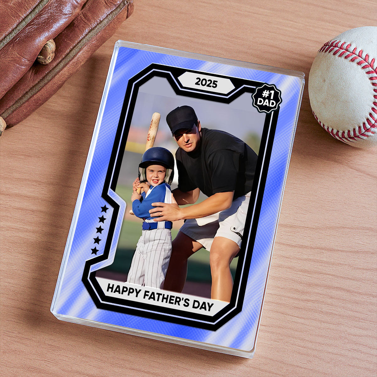 Premium Baseball Card Personalized Acrylic Block Plaque, Father's Day Gift for Dads, Gift for Husband