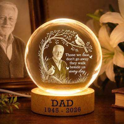 Those We Love Custom Photo Memorial - Personalized Crystal Ball - Memorial Gift, Sympathy Gift For Loss Of Loved One