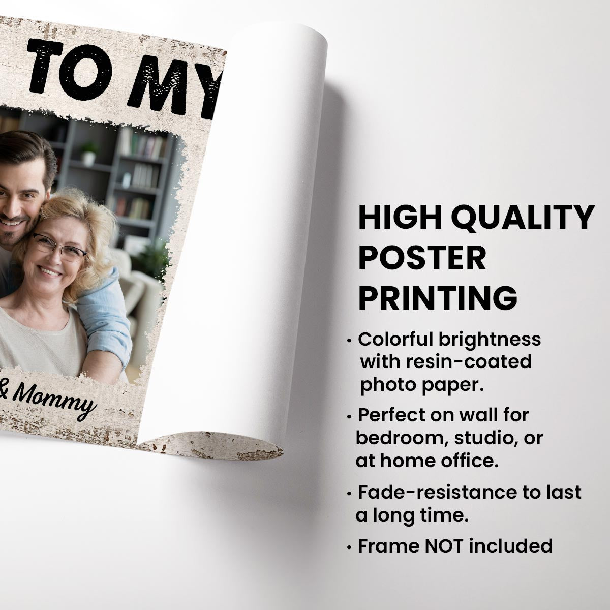To My Son From Mom Happy Father‘s Day Photo Inserted Uploaded Personalized Poster