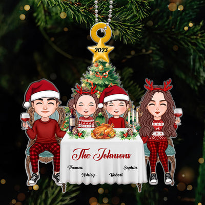 Family Christmas Dinner Table Personalized Acrylic Ornament