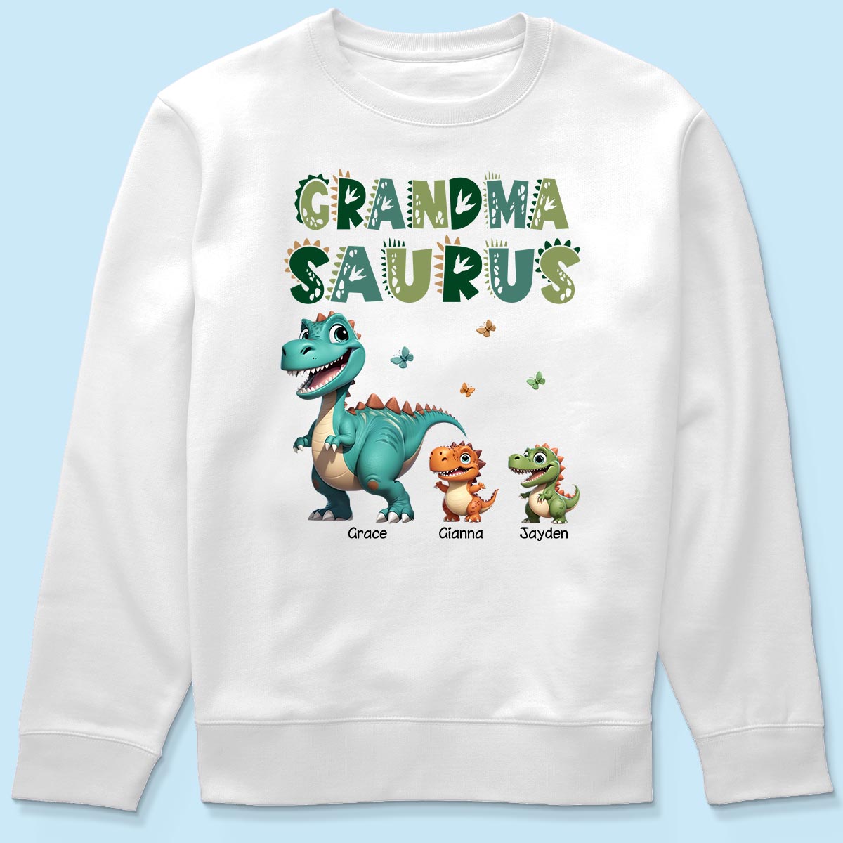 3D Effect Cute Dinosaurs Grandmasaurus Mamasaurus Personalized Shirt| Appreciation Gift, Birthday Gift For Mom, Grandma