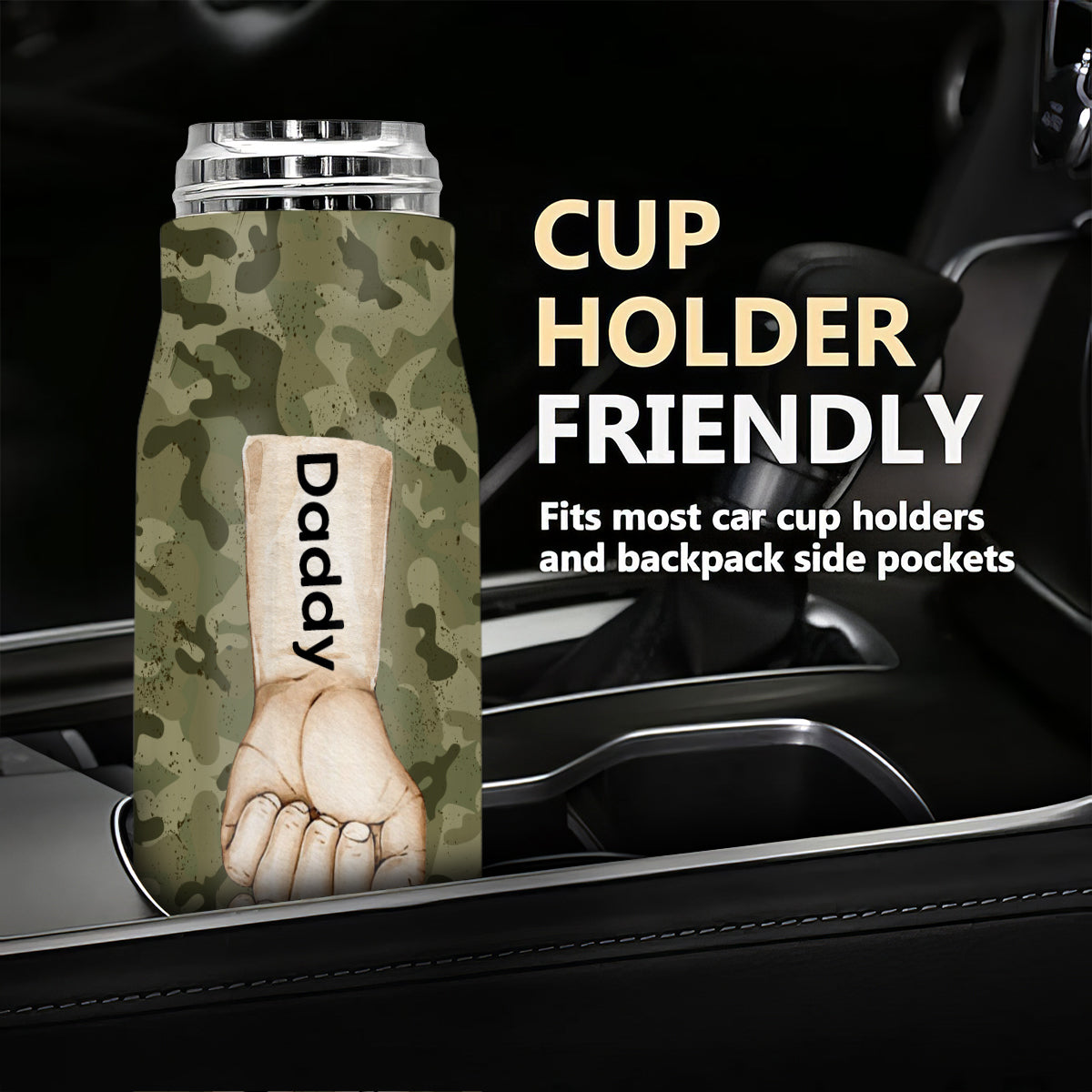 Best Dad Grandpa Ever Fist Bump Camouflage Nation Flag Personalized Bullet Tumbler, Gift For Dad, Grandpa, Husband