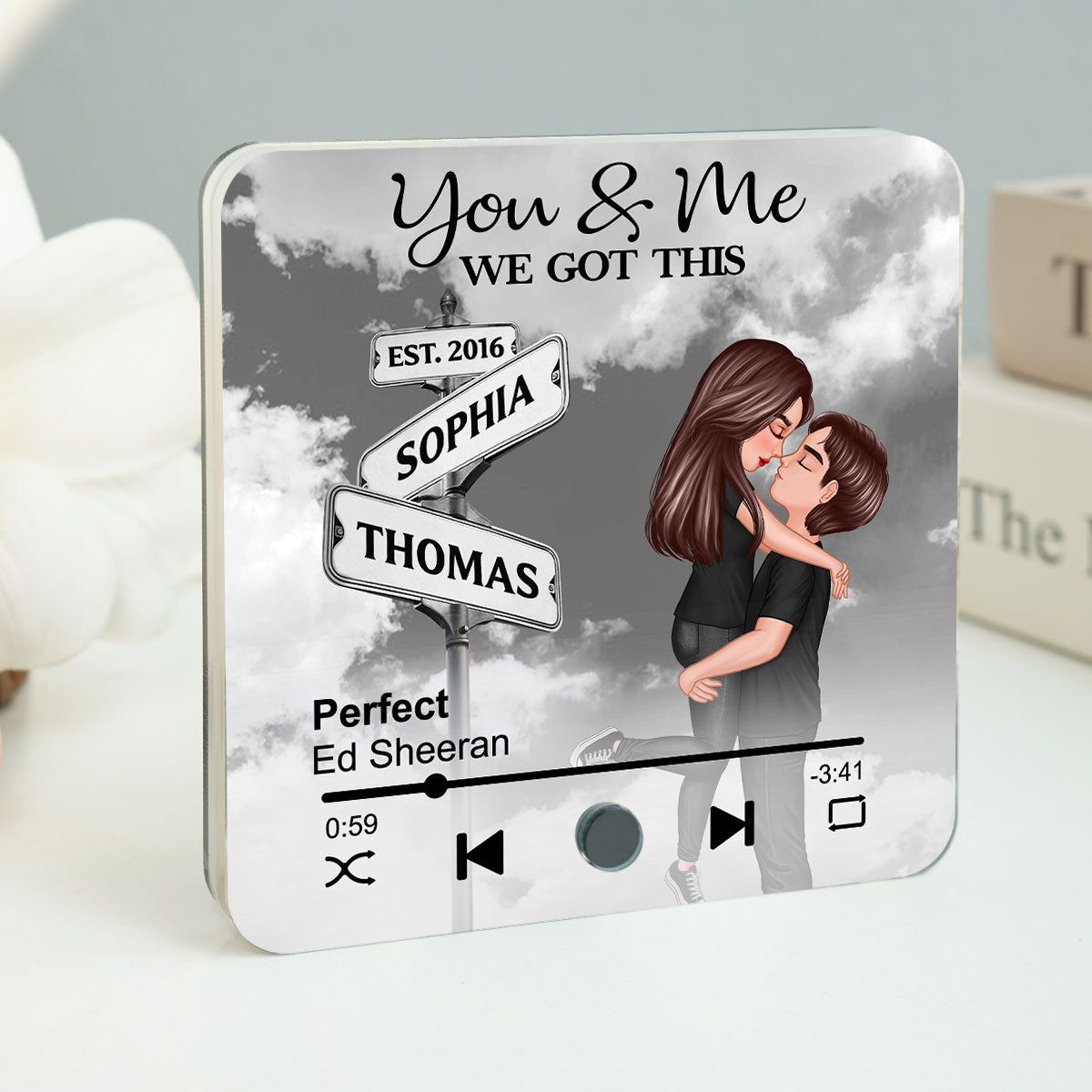 Always Beside You Couple Street Signs Personalized Music Fridge Magnet, Heartfelt Gift For Couple, For Him, For Her, Boyfriend, Girlfriend, Husband, Wife