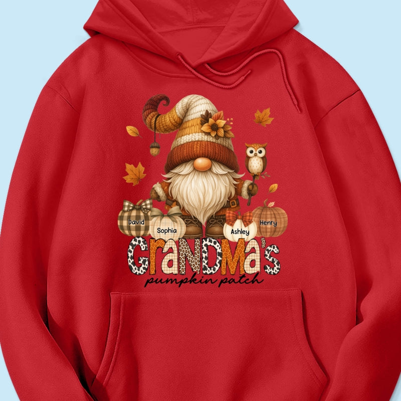 Grandma's Pumpkin Patch Cute Fall Gnome Personalized Sweatshirt, Cozy Fall Shirt for Grandma, Mom