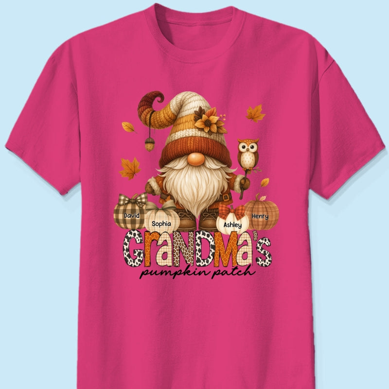 Grandma's Pumpkin Patch Cute Fall Gnome Personalized Sweatshirt, Cozy Fall Shirt for Grandma, Mom